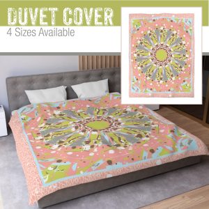 Pink Giraffe Mandala — Duvet Cover