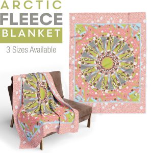 Arctic Fleece Blanket - Pink Giraffe Mandala