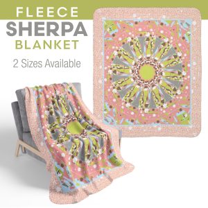 Pink Giraffe Mandala — Fleece Sherpa Blanket
