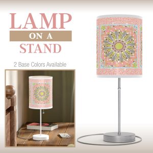 Pink Giraffe Mandala - Lamp On A Stand