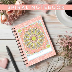 Pink Giraffe Mandala — Spiral Notebook Ruled Line