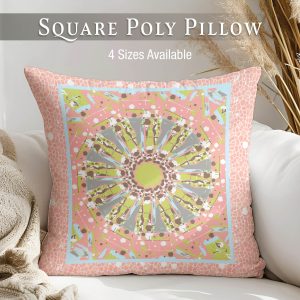 Pink Giraffe Mandala —Square Polyester Pillow
